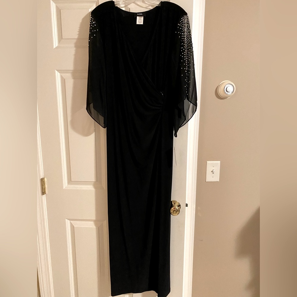 Black embellished evening gown
